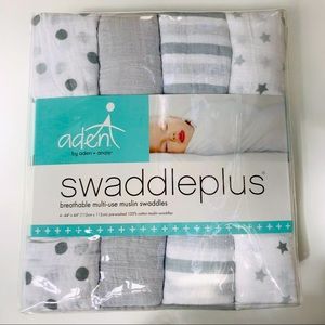 Four muslin swaddle blankets